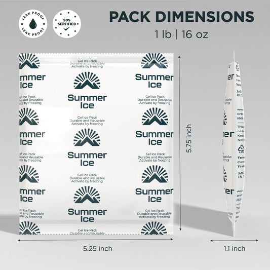 Pallet of 1,800 Gel Ice Packs | 1 lb Each | 36 per Case, 50 Cases