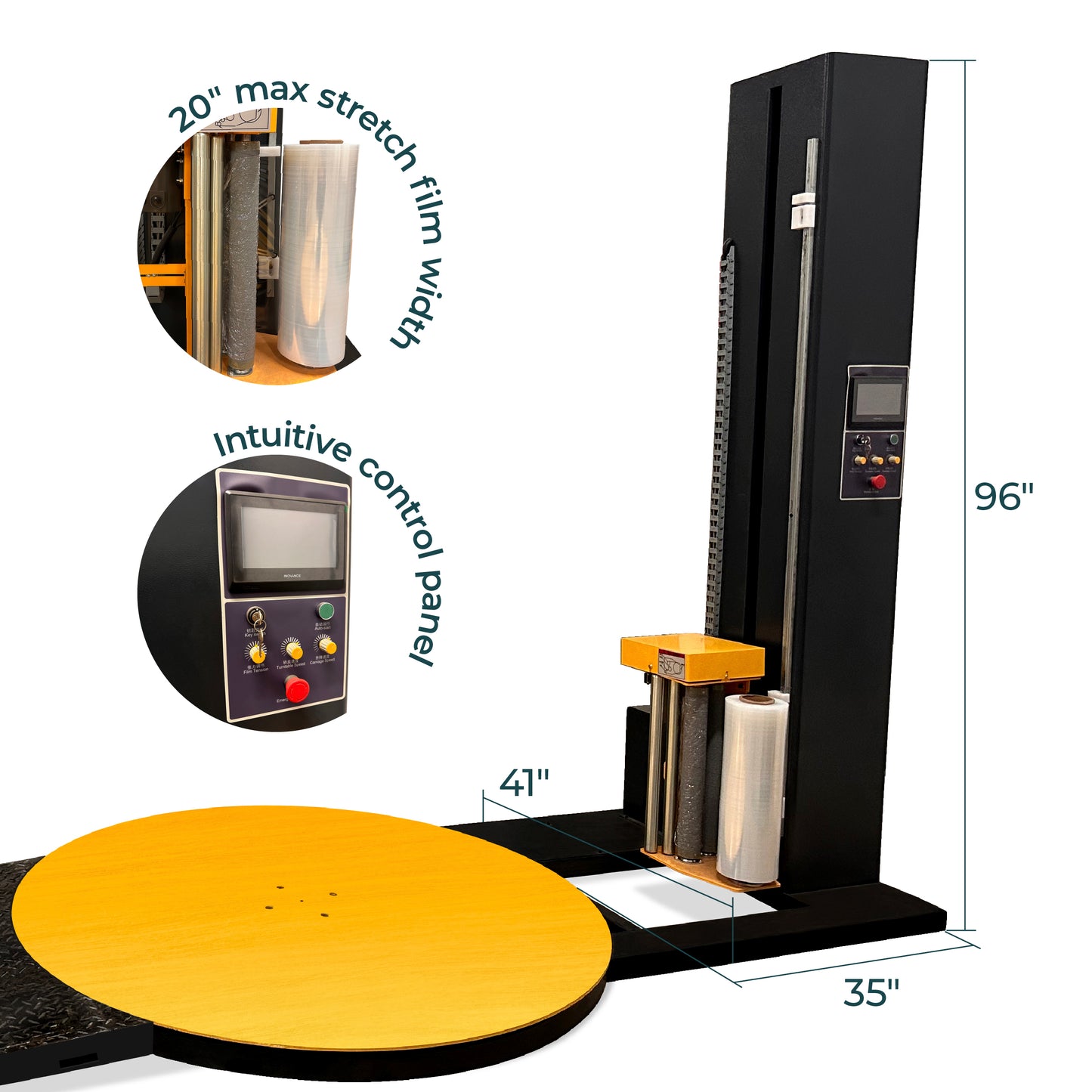 High-Performance Pallet Stretch Wrapper with Extended Ramp | Efficient, Reliable, User-Friendly
