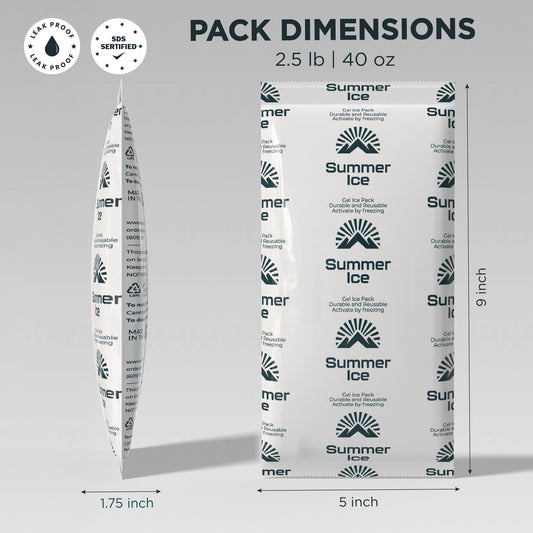 Pallet of 600 Gel Ice Packs | 2.5 lb - Long Size | 12 per Case, 50 Cases