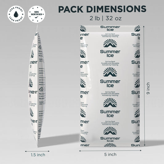 Pallet of 900 Gel Ice Packs | 2 lb - Long Size | 18 per Case, 50 Cases