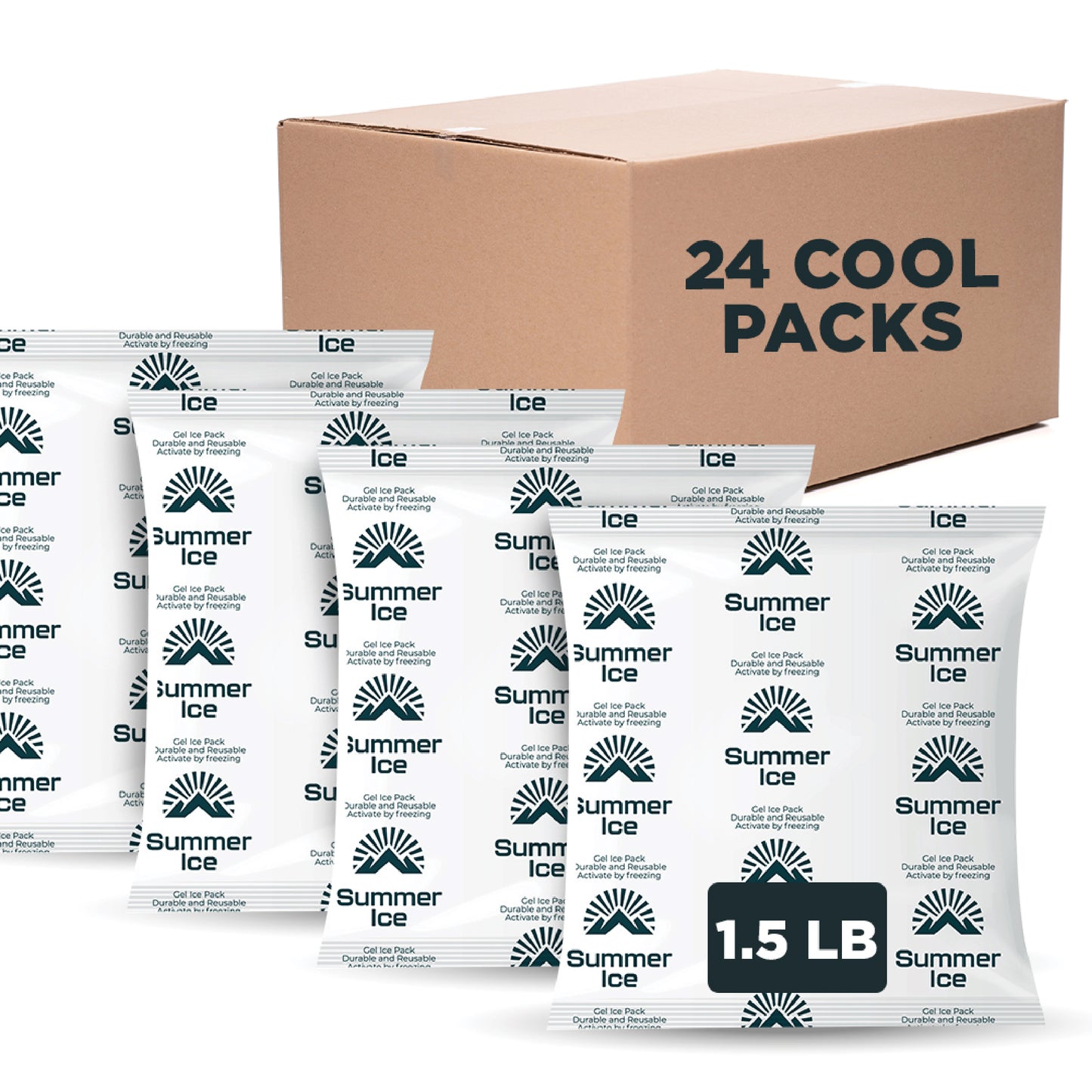Pallet of 1,200 Gel Ice Packs | 1.5 lb Each | 24 per Case, 50 Cases