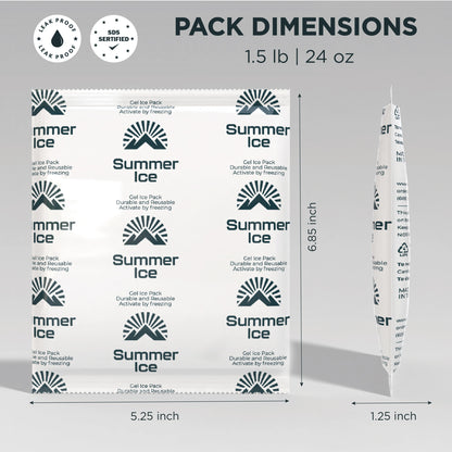 Pallet of 1,200 Pre-Frozen Gel Ice Packs | 1.5 lb Each | 24 per Case, 50 Cases