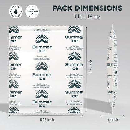 Pallet of 1,800 Pre-Frozen Gel Ice Packs | 1 lb Each | 36 per Case, 50 Cases