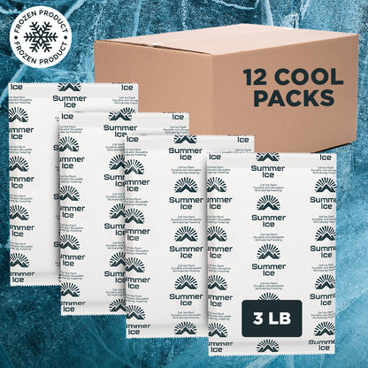 Pallet of 600 Pre-Frozen Gel Ice Packs | 3 lb Each | 12 per Case, 50 Cases
