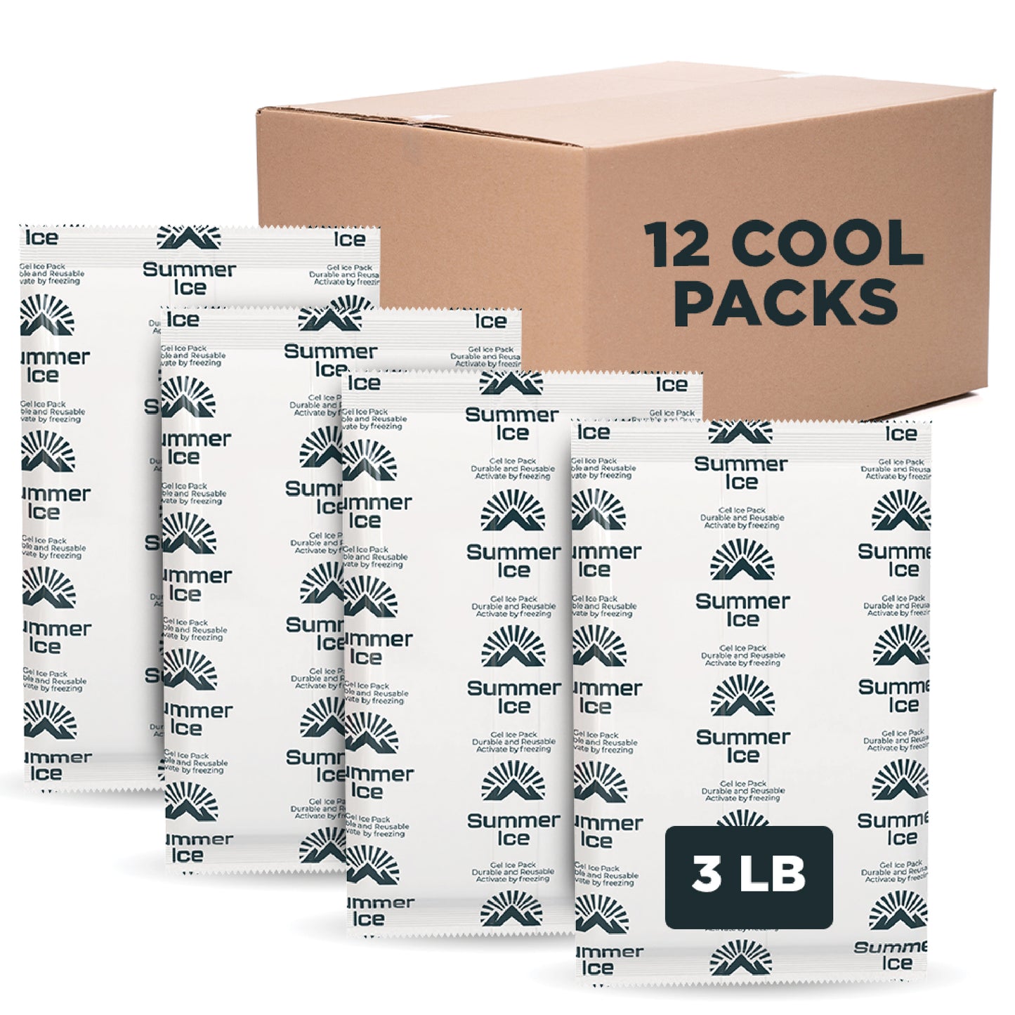 Pallet of 600 Gel Ice Packs | 3 lb Each | 12 per Case, 50 Cases