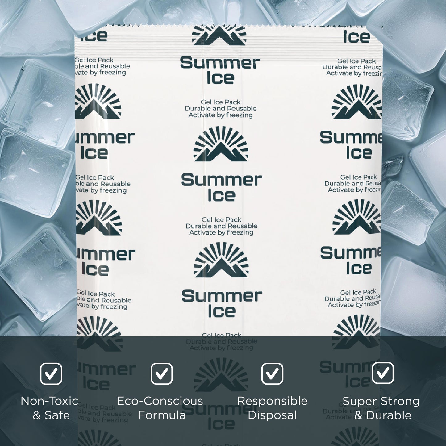Pallet of 600 Pre-Frozen Gel Ice Packs | 3 lb Each | 12 per Case, 50 Cases