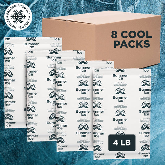 Pallet of 400 Pre-Frozen Gel Ice Packs | 4 lb Each | 8 per Case, 50 Cases