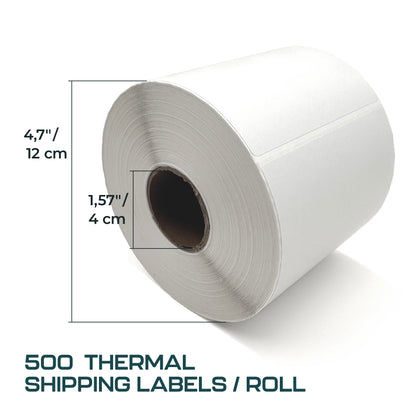 4x6 Direct Thermal Shipping Labels – 500 Labels/Roll, 18 Rolls/Box | Zebra, Rollo Compatible