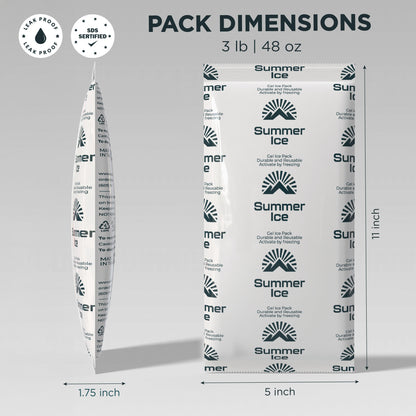 Pallet of 750 Gel Ice Packs | 3 lb - Long Size | 15 per Case, 50 Cases